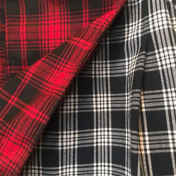 Mags & Pye tartan plaid pleated wrap mini skirt two tone schoolgirl size 10 - Picture 3 of 7